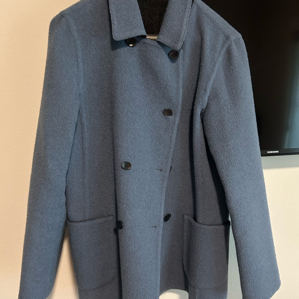 Women’s Blue Double-Breasted Coat